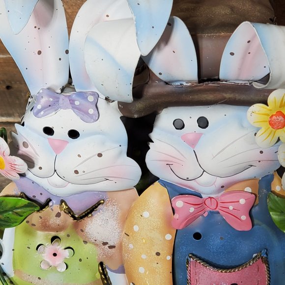 Home Interiors Bunny Couple Tin Lantern-Easter-FarmerBunny-Spring Bunny - Picture 8 of 11